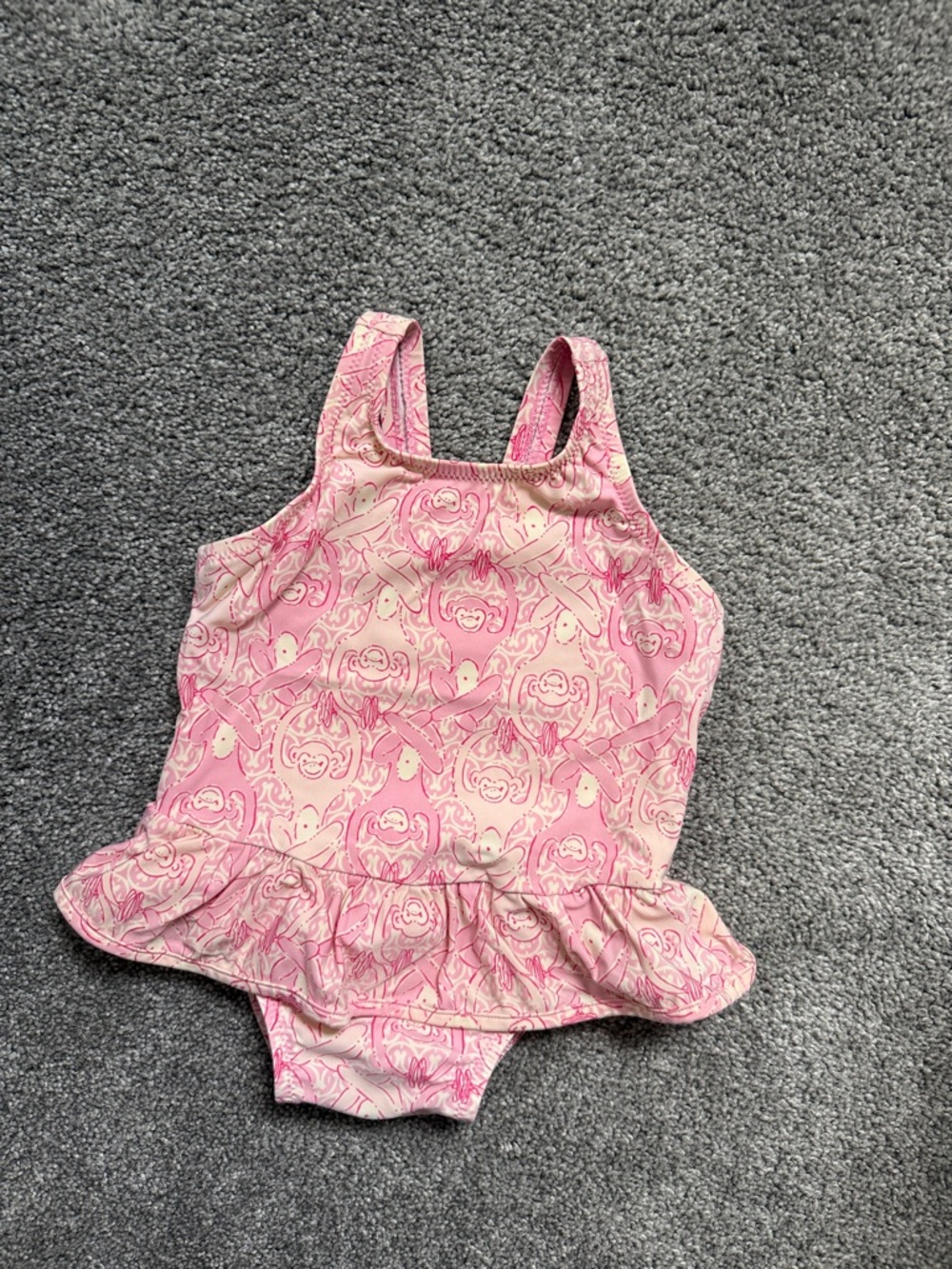 Lilly Pulitzer Pink Printed Ruffle Kids One-Piece Swimsuit